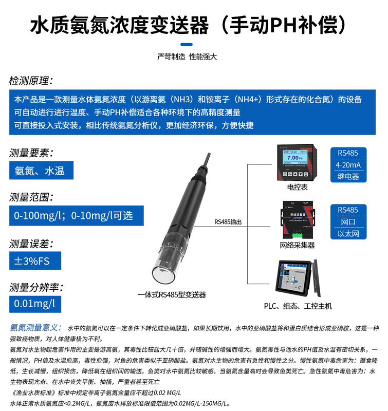 水質(zhì)氨氮、溫度二合一變送器